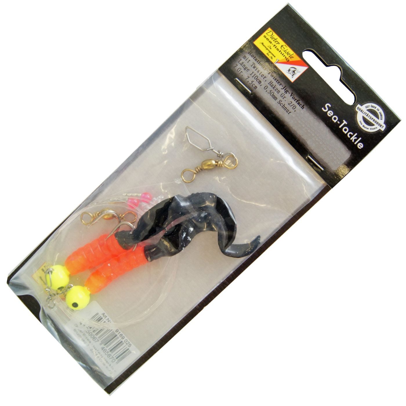Vorfachschnur Dieter Eisele Pilkvorfach 2 Jigs schwarz/rot 7g - Dorschvorfach