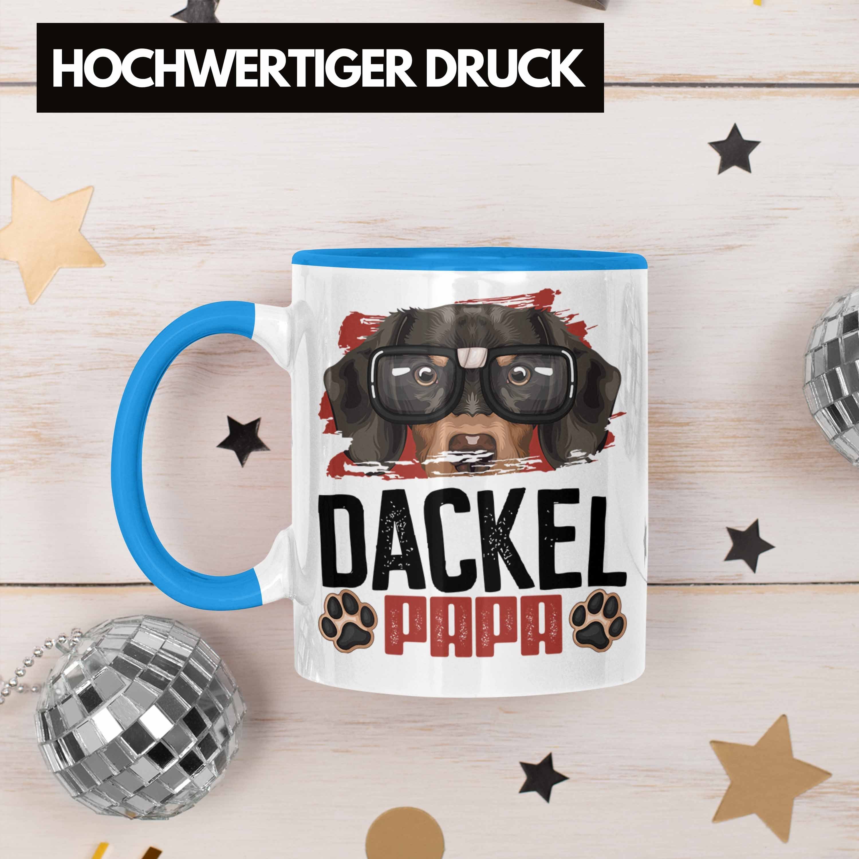 Dackel Trendation Besitzer Geschenk Tasse Lustiger Dacke Papa Spruch Geschenkidee Blau Tasse