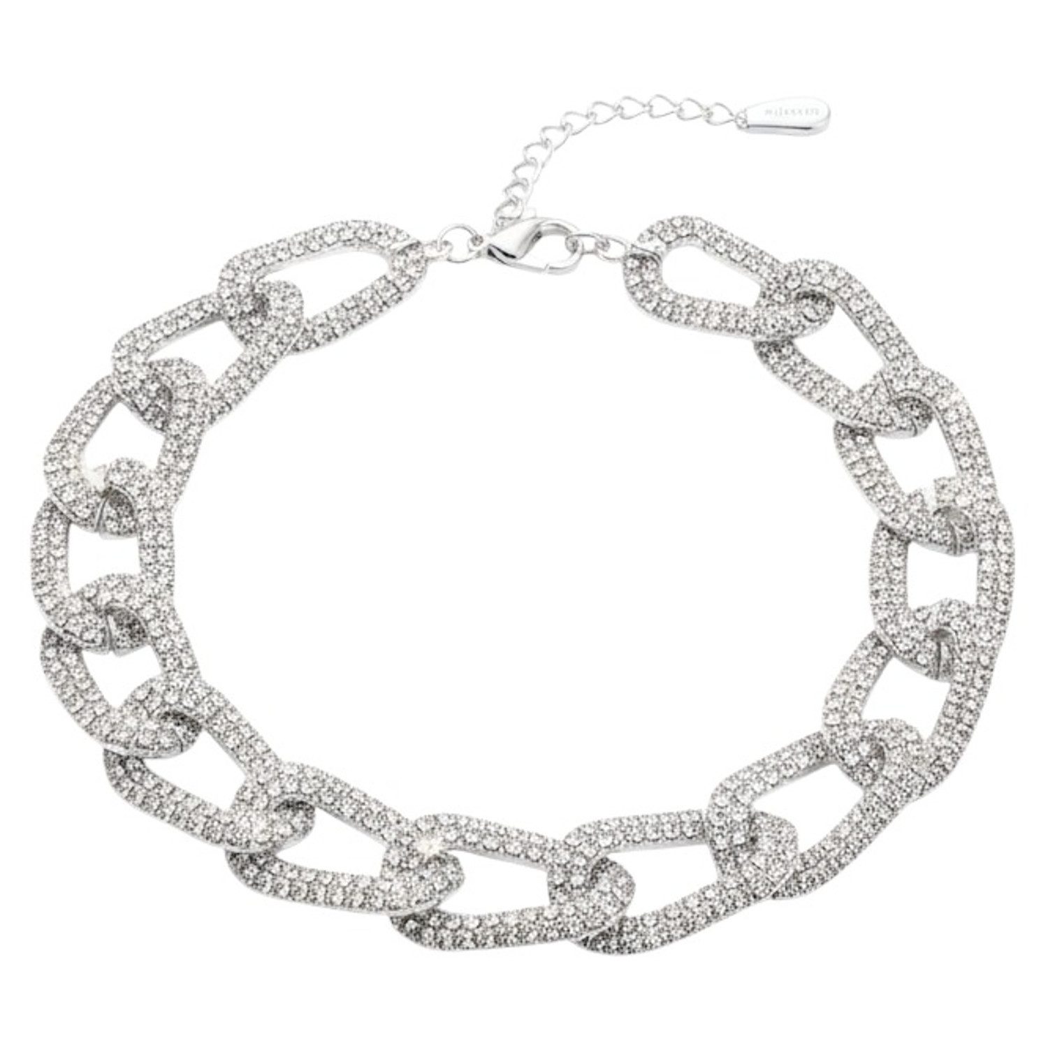 Fußkette Strass Silber oder Gold 21 cm modern Fußkettchen