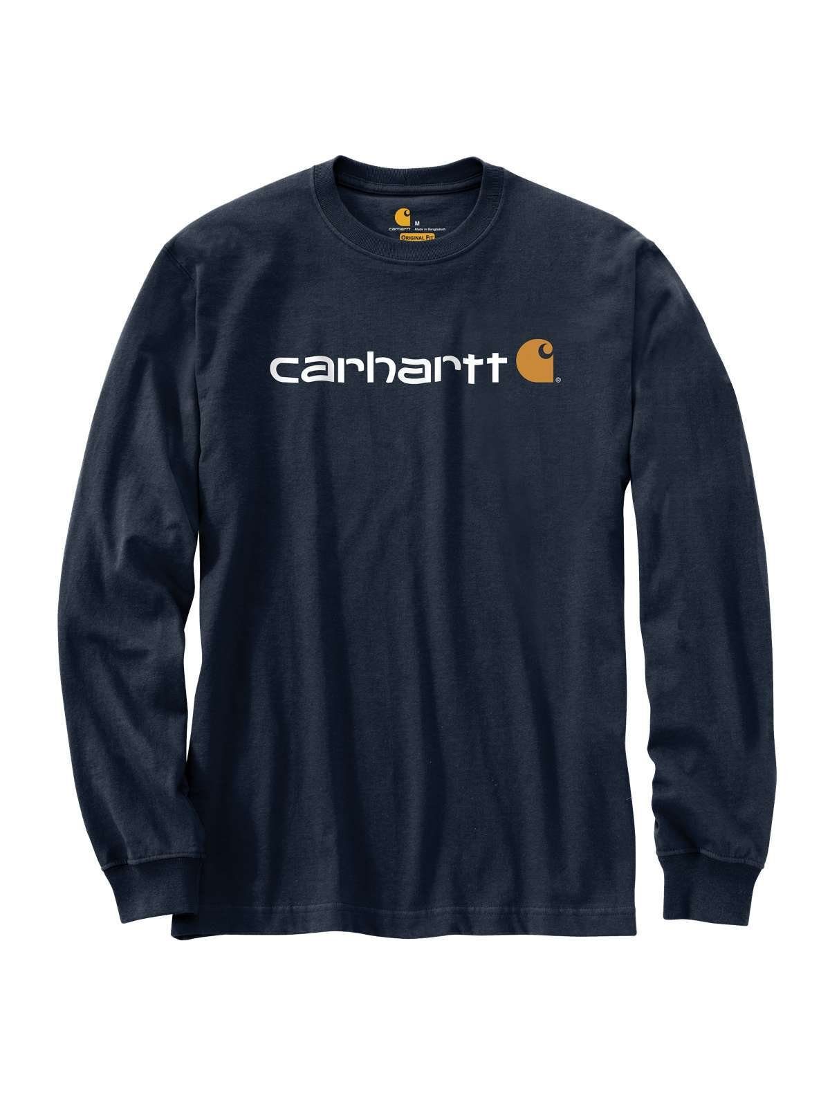 Carhartt Langarmshirt Carhartt Long-Sleeve Logo marineblau