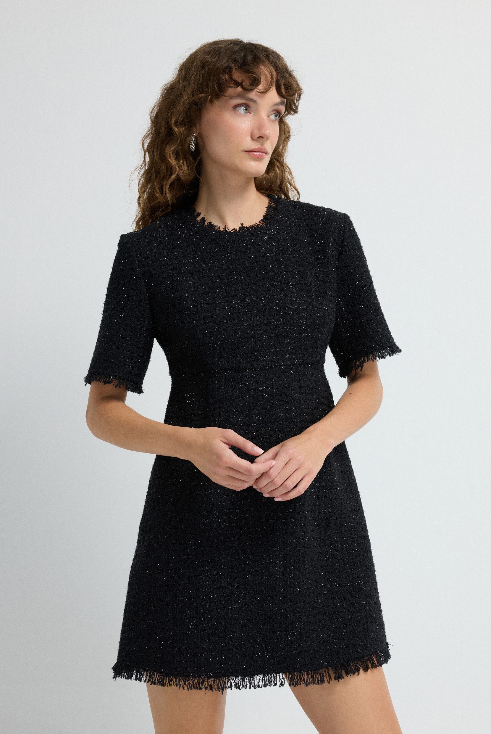 adL Cocktailkleid Kurzärmliges Tweedkleid – Bild 5 von 5