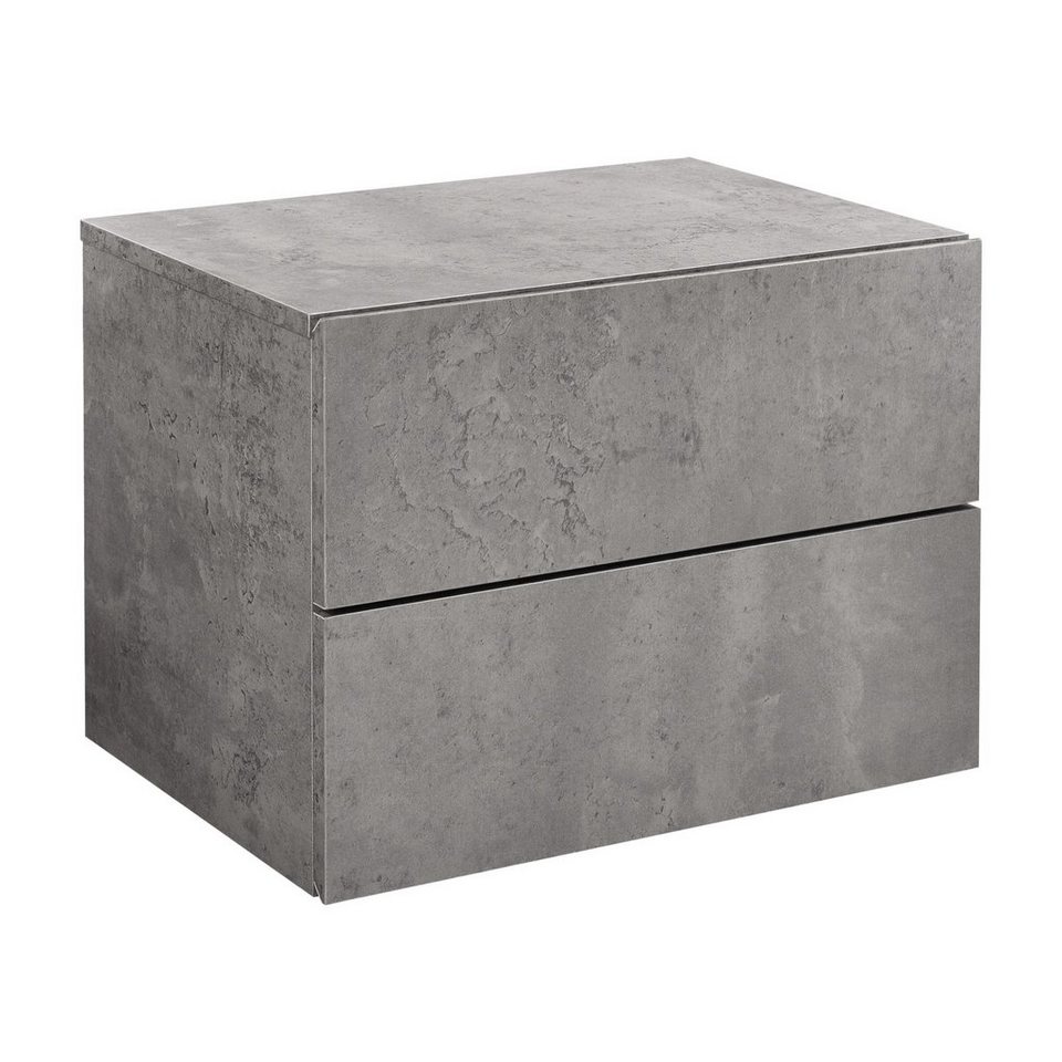en.casa Hängeschrank »Amberg« Nachttisch Nachtschrank mit 2 Schubladen 40x29x30cm Schwarz
