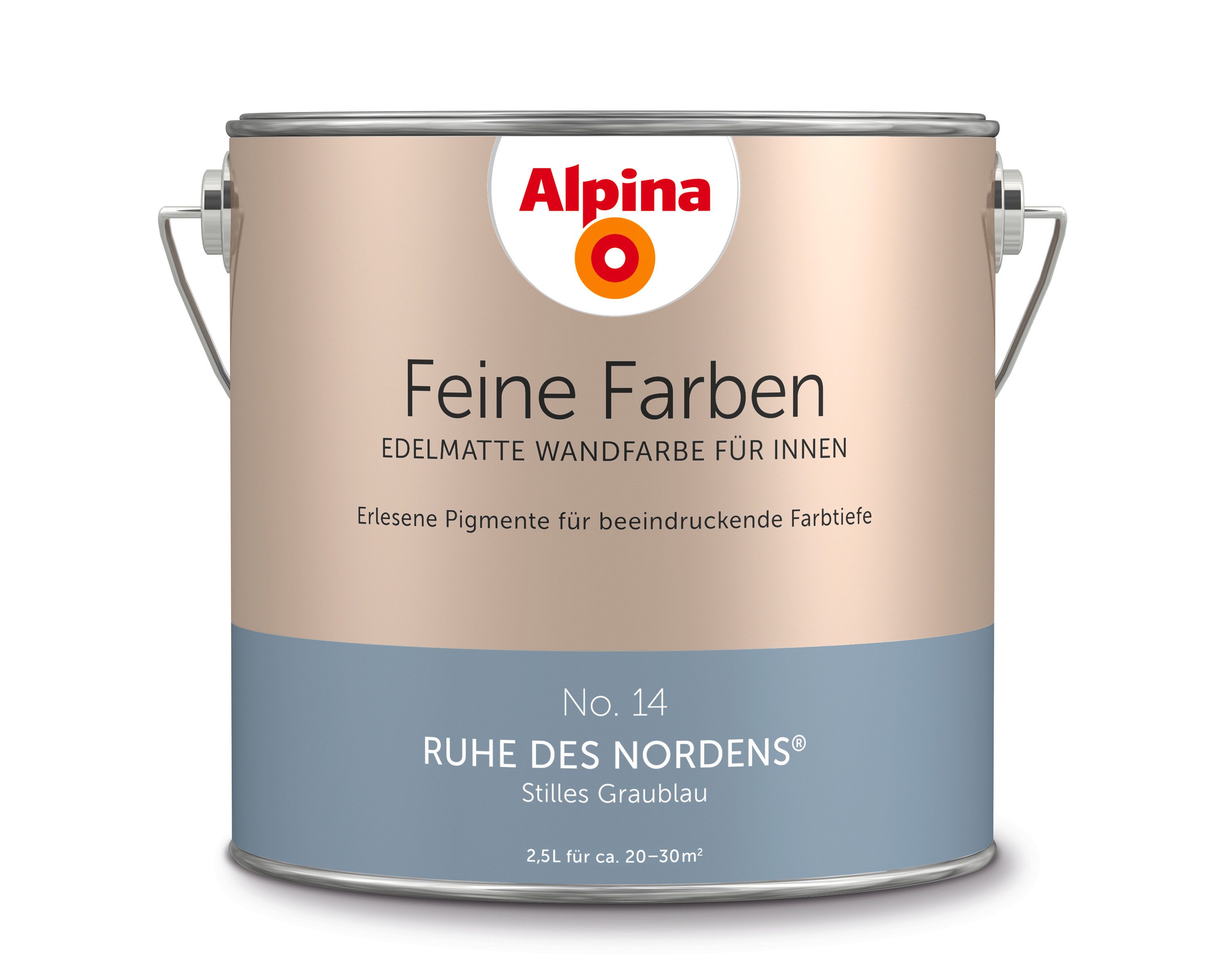 Wandfarbe Alpina Feine Farben edelmatt 2,5 Liter - Farbfamilie Blau