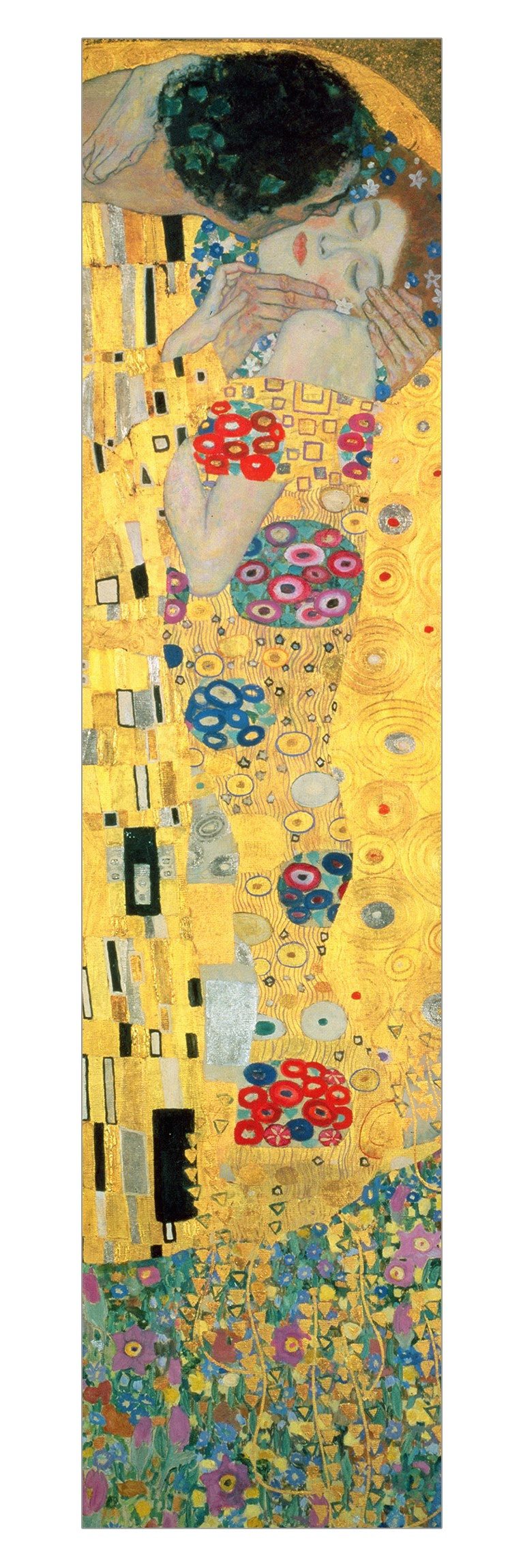 Bilderdepot24 Schiebegardine modern Flächenvorhang blickdicht Gustav Klimt - Der Kuß (1 St), halbtransparent, Wohnzimmer große Flächengardine lichtdurchlässig für Klemm-System
