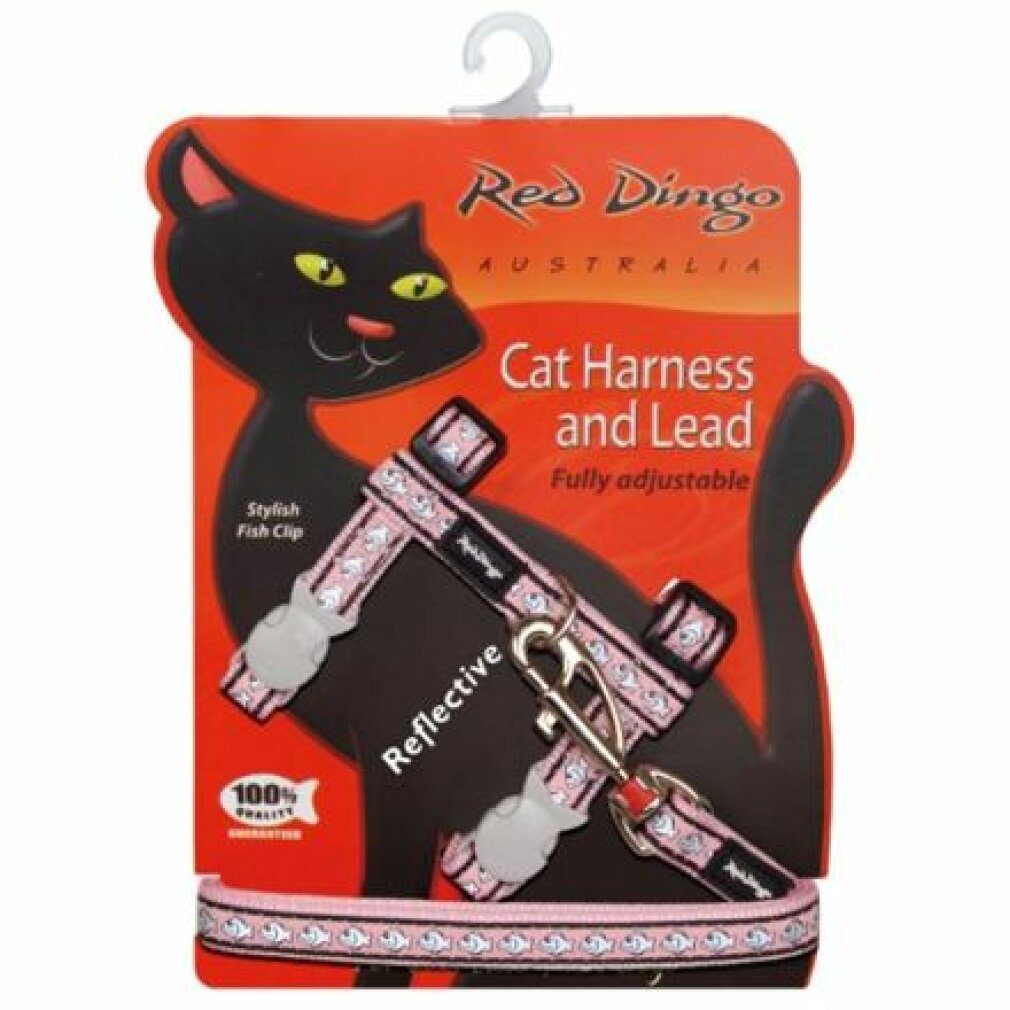Geschirr Geschirr RD mit Leine - Katze - Fish Rfx- Pink