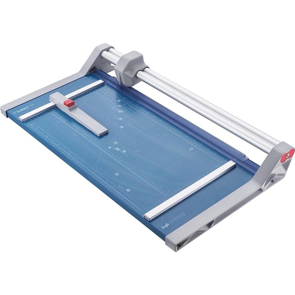 Papierschneidegerät 552 - Schneidemaschine - autom Pressung - Stahl - blau/grau
