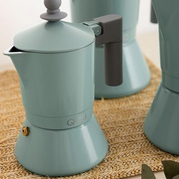 Quid Espressokocher Italienische Kaffeemaschine Quid Ozon grün Metall 3 Tassen Mokkakanne