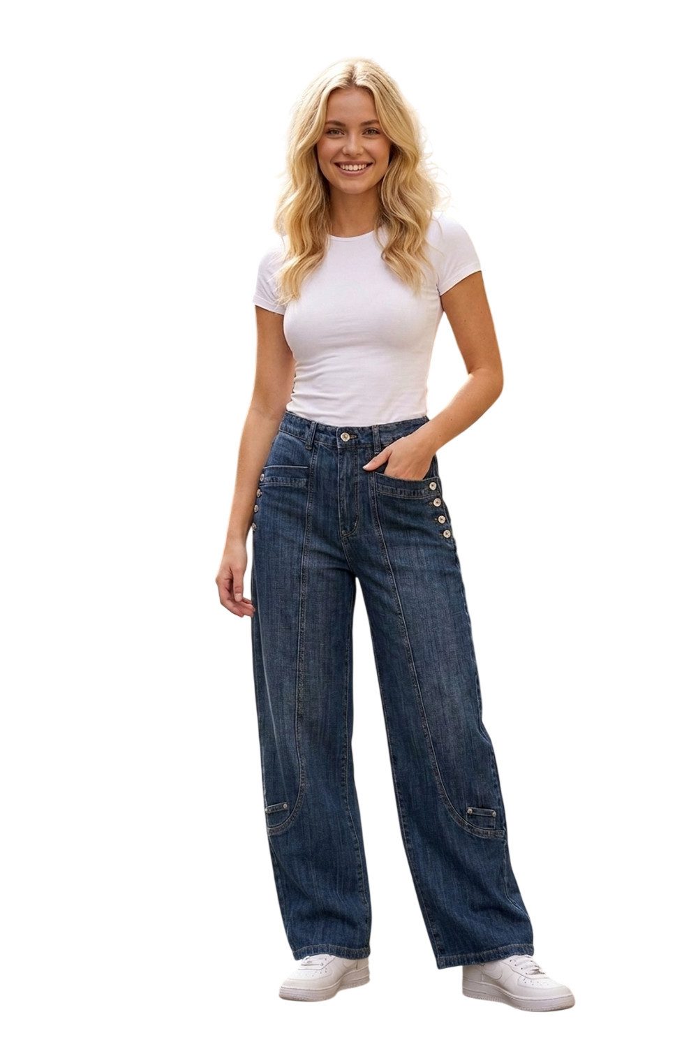 ESViViD Loose-fit-Jeans Modische Wide-Leg-Jeans