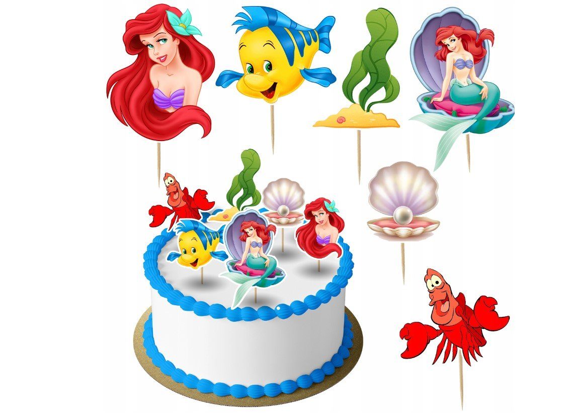 dodo Tortenstecker Arielle, die Meerjungfrau Topper Set 6 Stk Torten Deko Kuchen Junge
