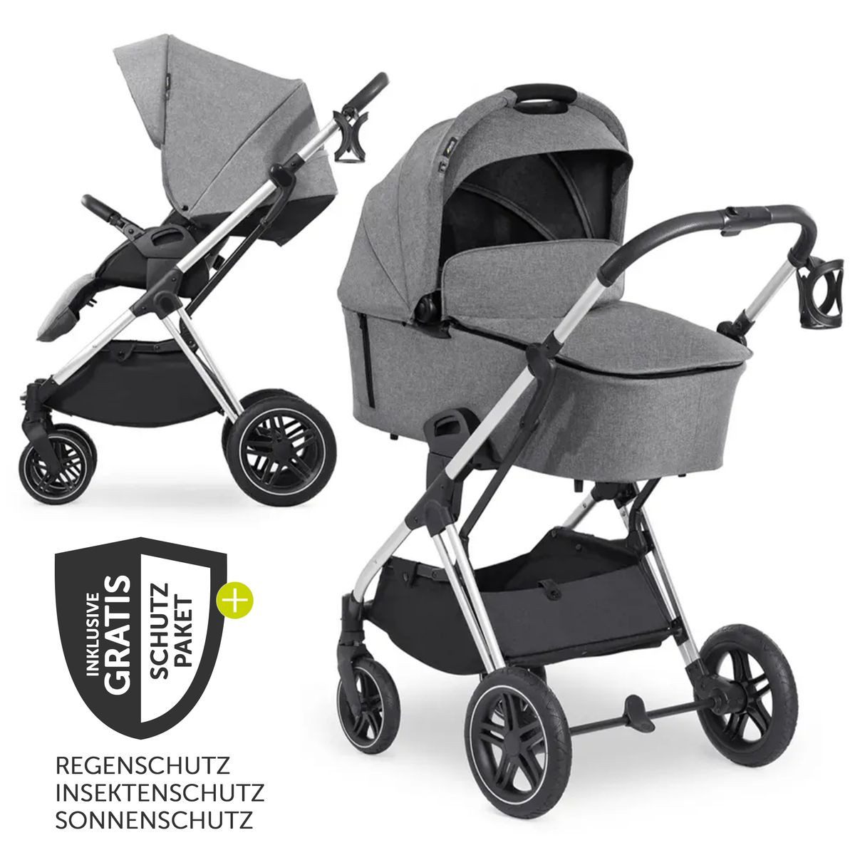 Kombi-Kinderwagen Vision X Duoset Silver - Melange Grey
