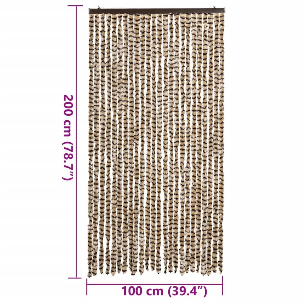 vidaXL Insektenschutz-Vorhang, Fliegenvorhang Beige und Braun 100x200 cm Chenille