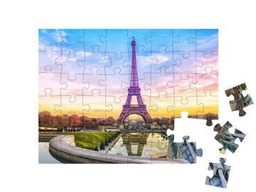 puzzleYOU Puzzle Eiffelturm bei Sonnenuntergang, Paris, Frankreich, 48 Puzzleteile, puzzleYOU-Kollektionen 500 Teile, 2000 Teile, 1000 Teile, Bestseller