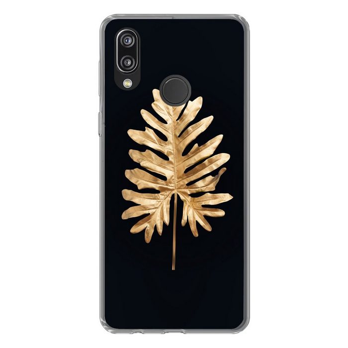MuchoWow Handyhülle Blätter - Herbst - Gold - Schwarz - Natur - Luxus Handyhülle Huawei P20 Lite (2019) Handy Case Silikon Bumper Case