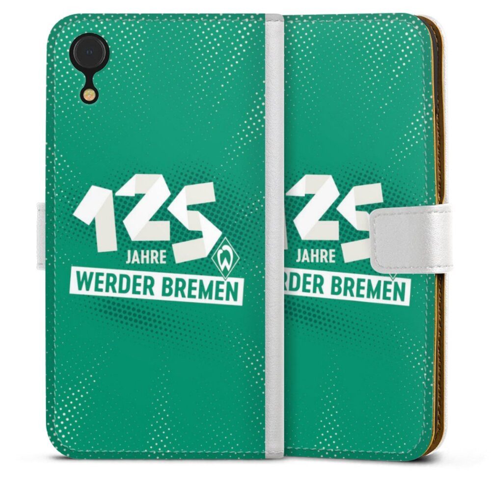 DeinDesign Handyhülle 125 Jahre Werder Bremen Offizielles Lizenzprodukt, Apple iPhone Xr Hülle Handy Flip Case Wallet Cover Handytasche Leder