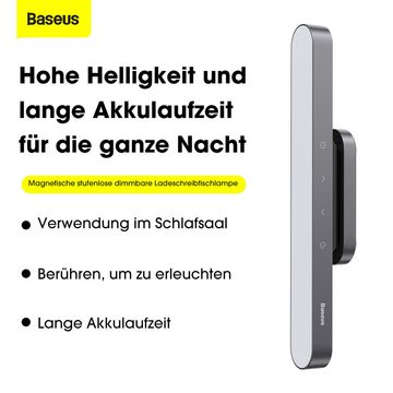 Baseus LED Lichtleiste Magnetische stufenlose Dimmung Lade-Schreibtischlampe Pro, LED fest integriert, Touch-Steuerung, 24 Stunden Batterielebensdauer