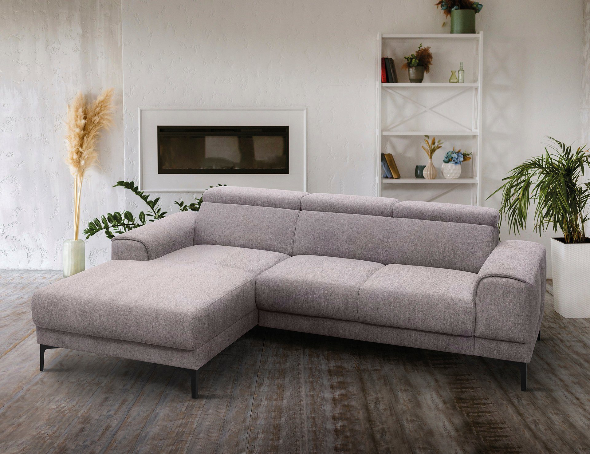 exxpo - sofa fashion Ecksofa Ophelia, 3 Kopfstützen, wahlweise  Sitztiefenverstellung, frei im Raum stellbar
