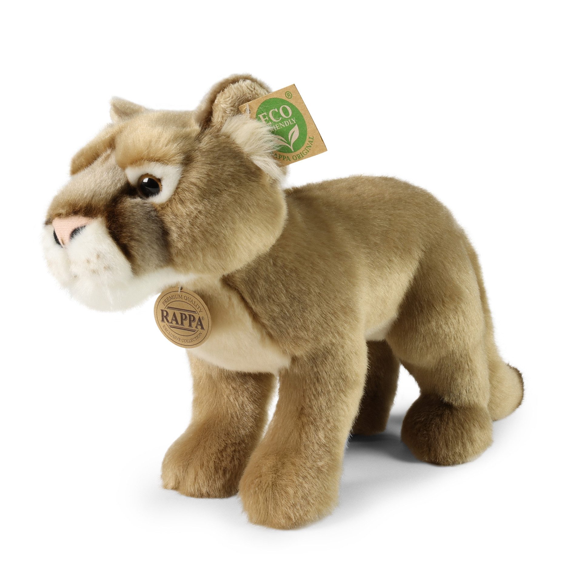 Teddys Rothenburg Kuscheltier Puma 30 cm stehend hellbraun Stofftier Berglöwe Plüschkatze