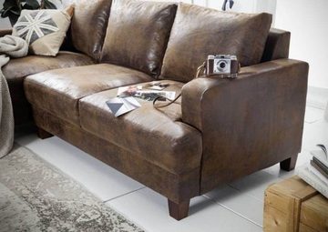 Massivmoebel24 Ecksofa Ecksofa 210x88x85 braun CABO