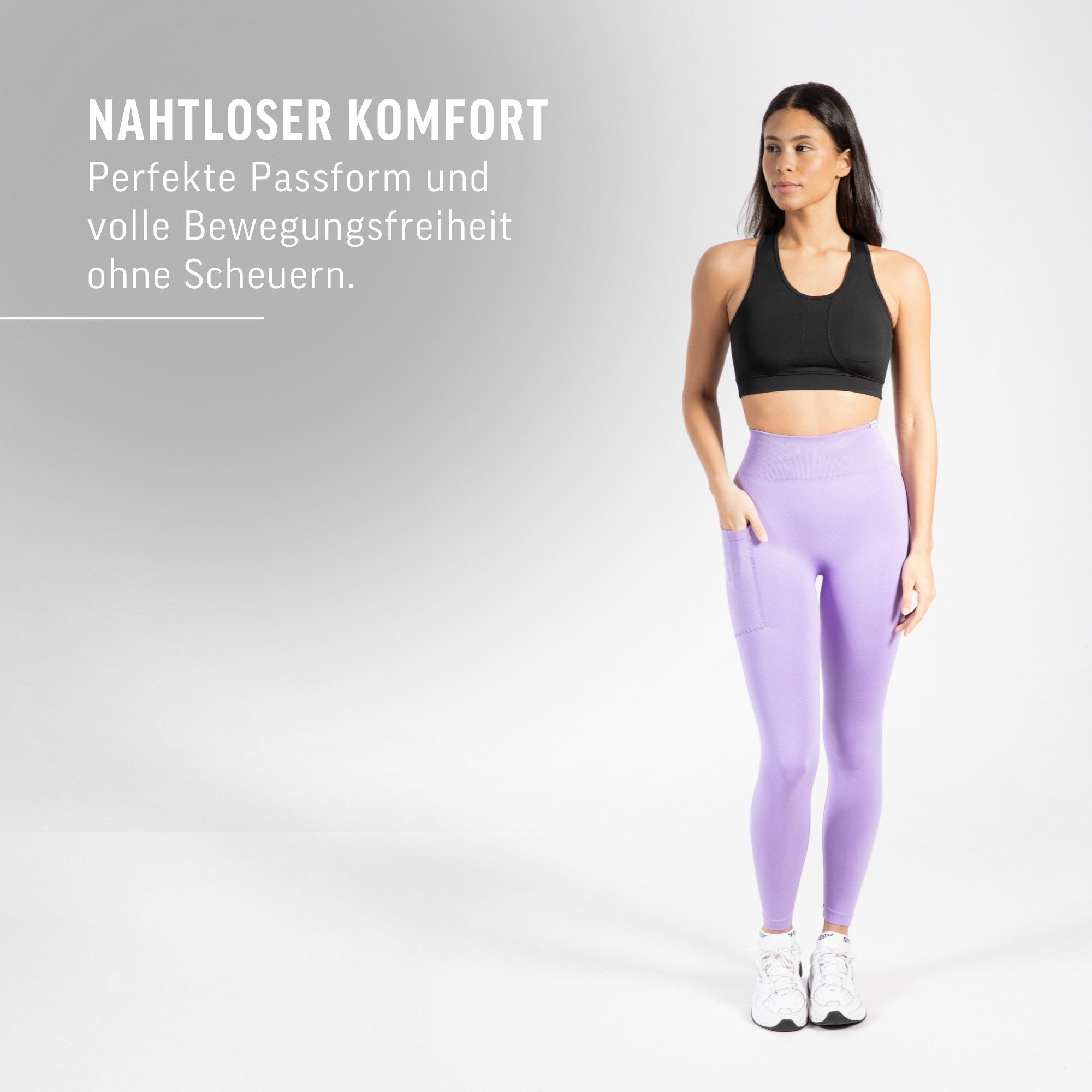 Smilodox Leggings Leggings Amaze Pro mit Scrunch & Seitentasche, High Waist Sporthose Mit Seitentasche, Seamless, Blickdicht, Figurformend