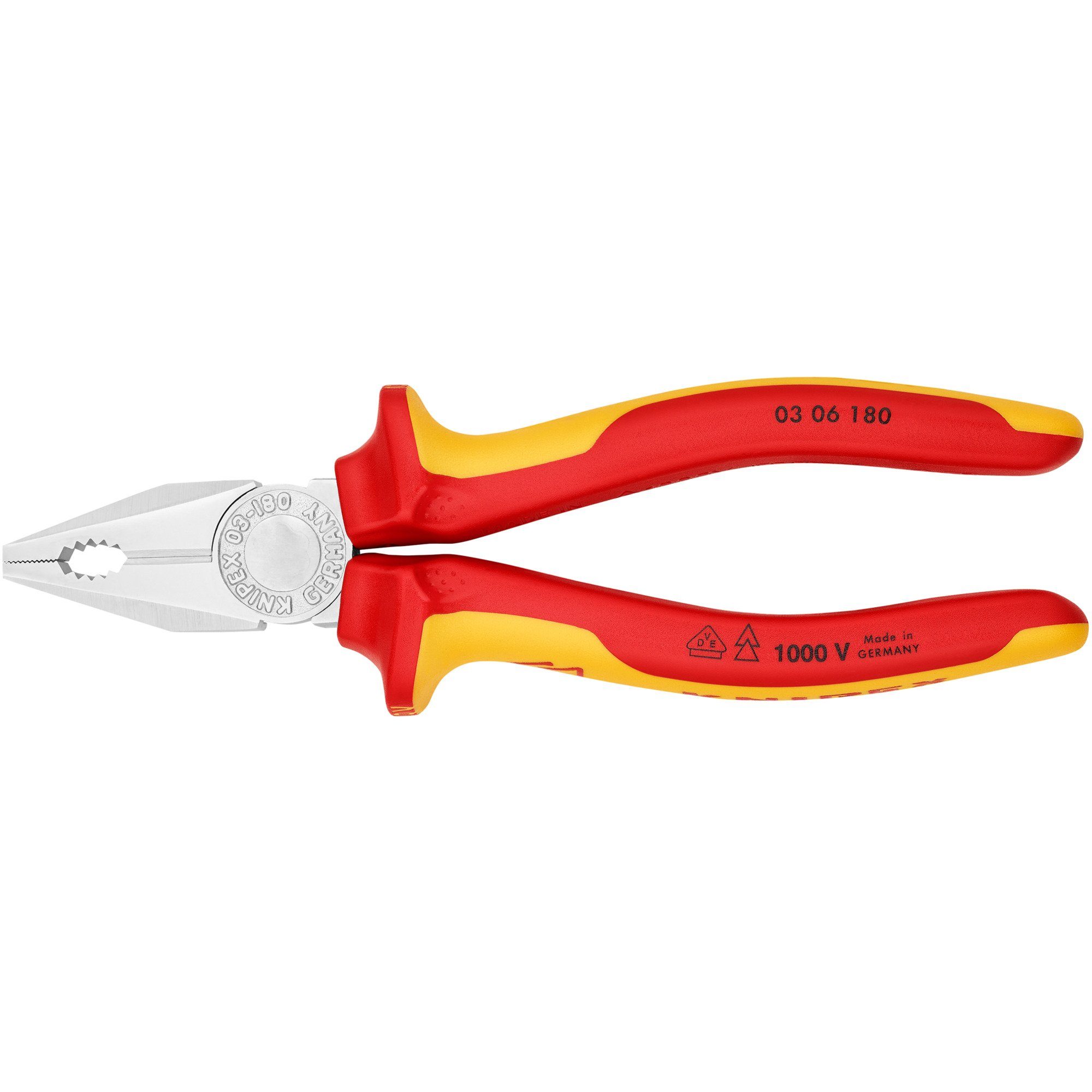 Knipex Kombizange KNIPEX Kombizange 03 06 180 VDE, (Länge 180mm)