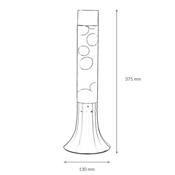 Licht-Erlebnisse Lavalampe YVONNE, Tischlampe Rot Lila Weiß mit Kabelschalter dekorativ Tischleuchte
