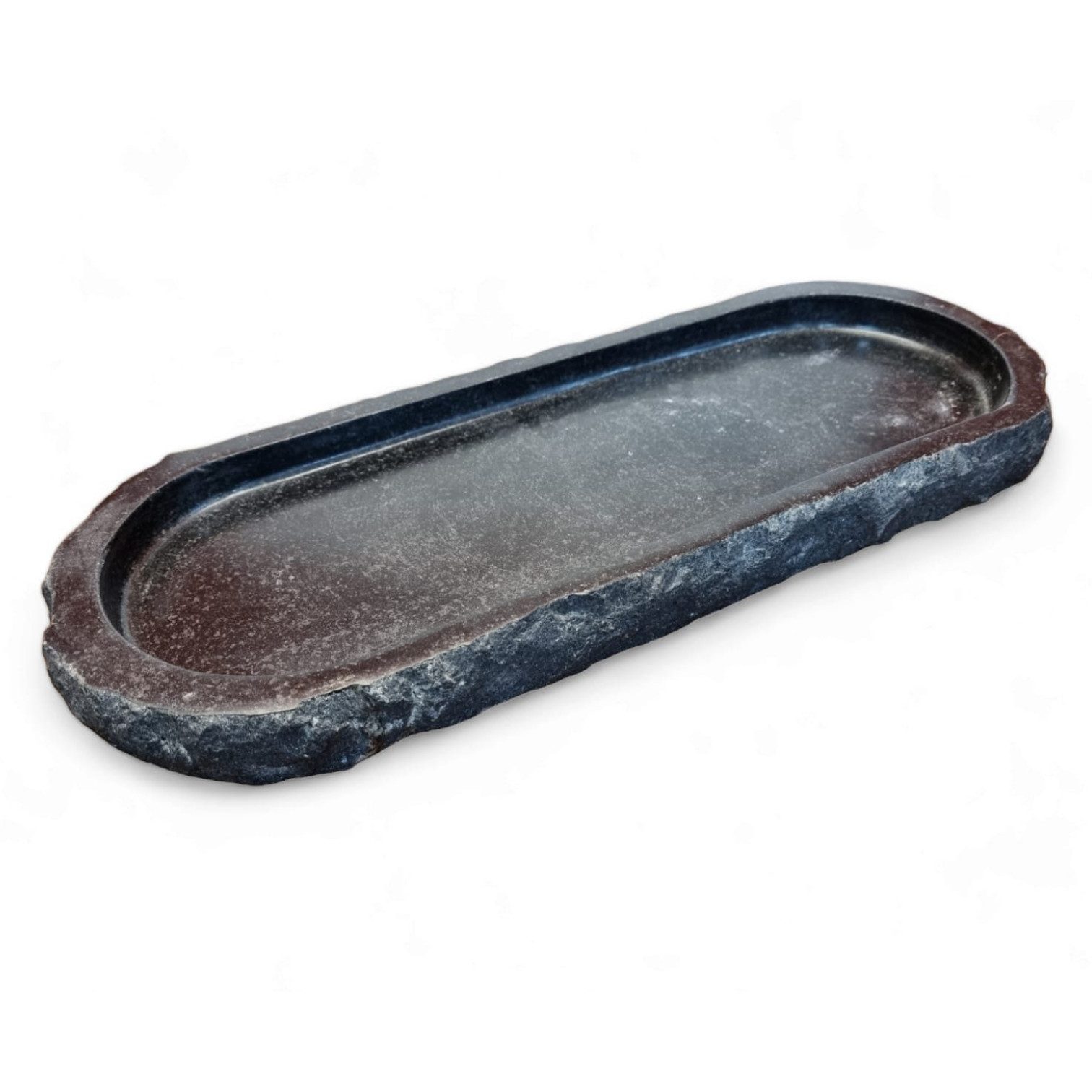 Kinaree Seifenspender Badset Andesit Marmor Naturstein schwarz Indonesien, (4 Teiliges Set, bestehend aus Tablett, Seifenspender, Seifenschale und Becher), leic – Bild 2 von 5