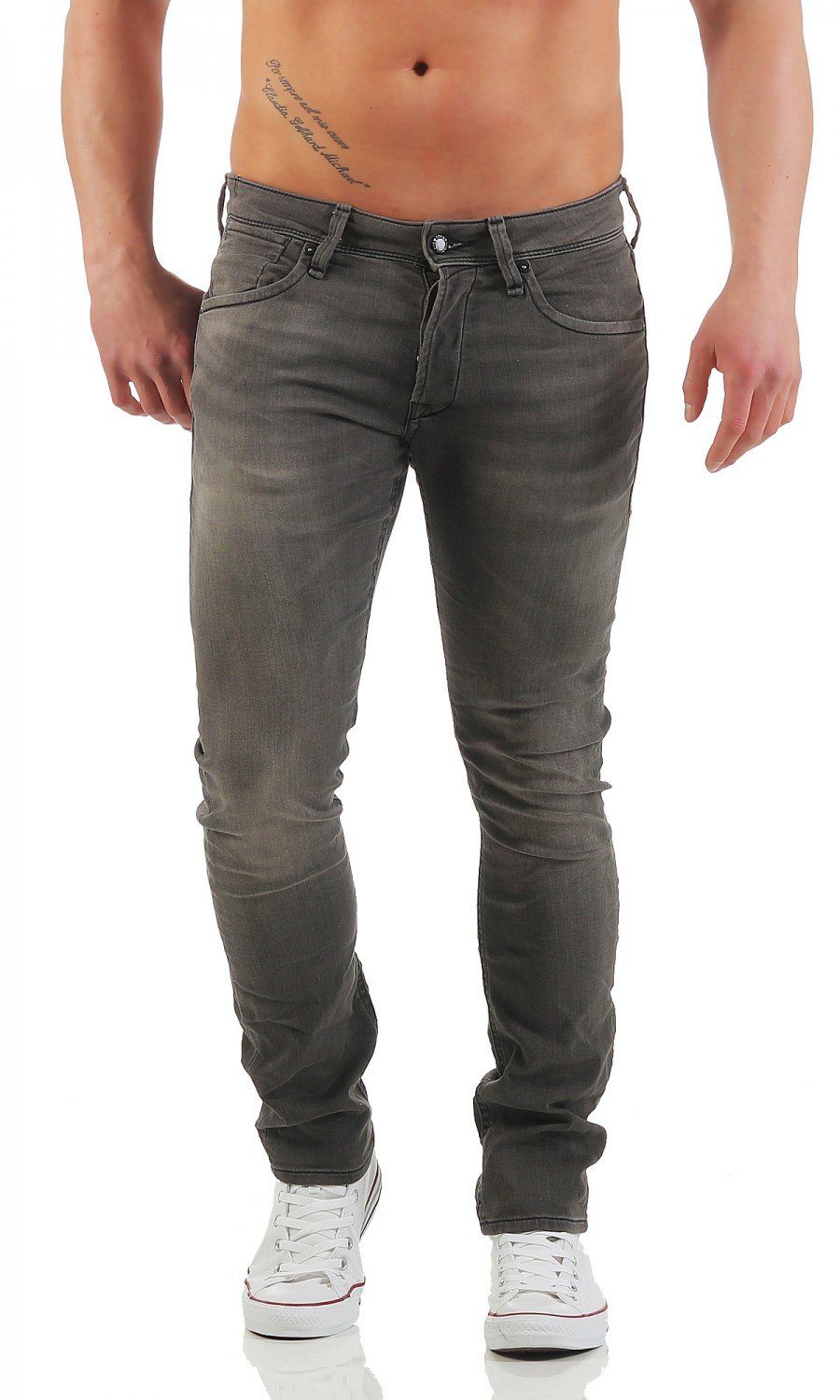 Jack & Jones Slim-fit-Jeans Jack & Jones Glenn Dash Indigo Slim Fit Herren Jeans Grau (GE101)