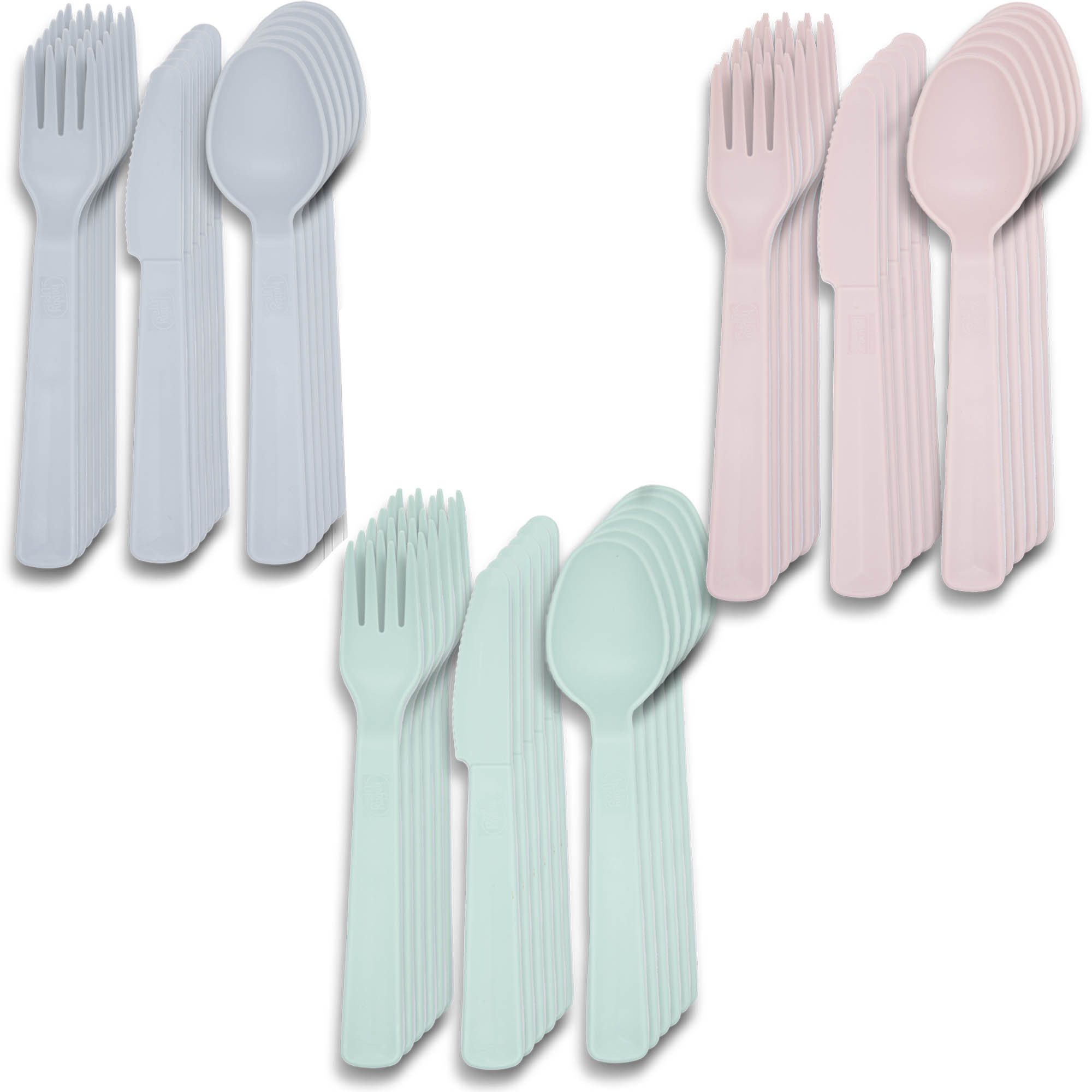 bahama Besteck-Set Besteck Mehrweg Party Camping Gabel Messer Löffel (3-tlg), Kunststoff, Plastik, Set