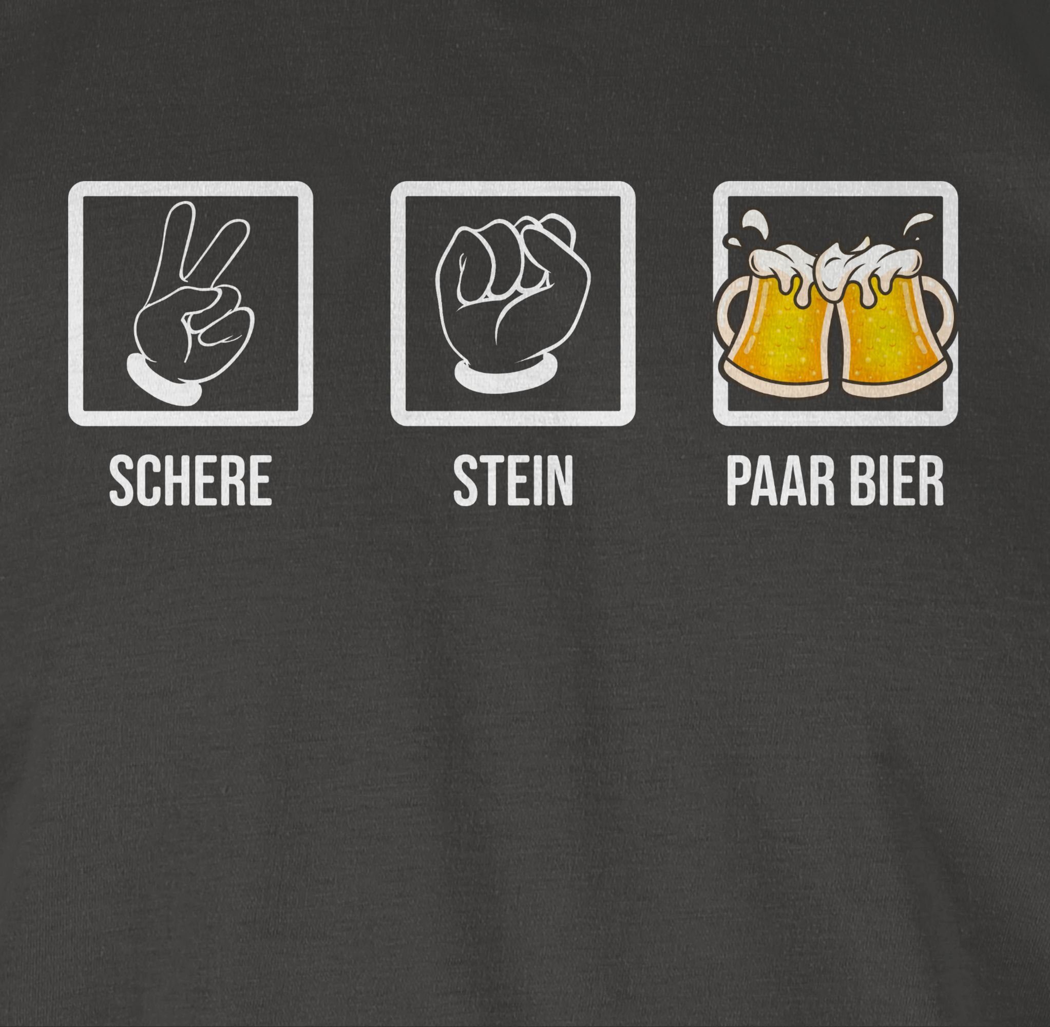 Paar Vatertag Papa für Schere Stein 02 Saufen Betrinken Shirtracer Hopfe Lustiges Dunkelgrau Bierliebhaber - T-Shirt Geschenk Bier