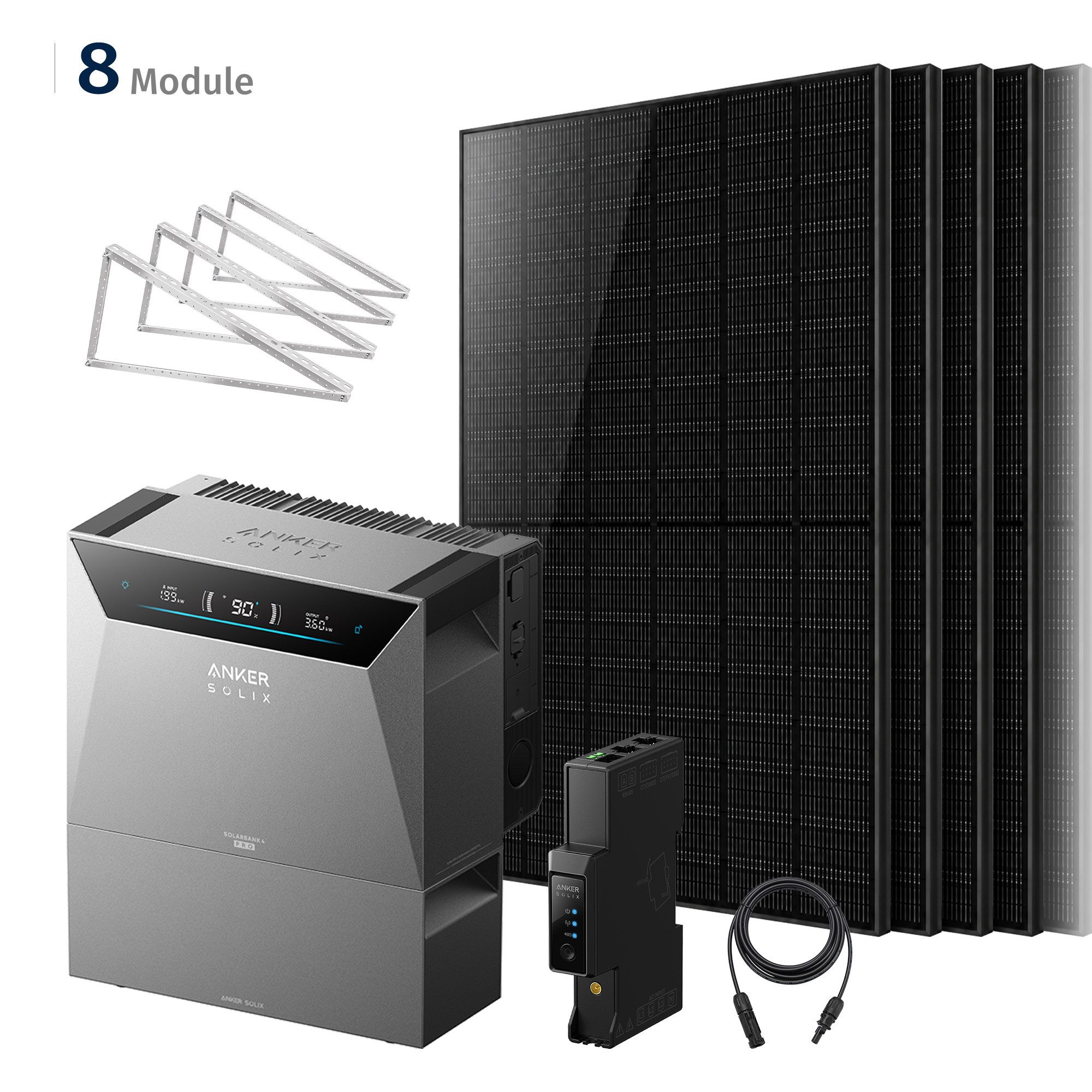 Balkonkraftwerk 4000W Balkonkraftwerk mit Speicher Anker Solix Solarbank 4 E5000 Pro