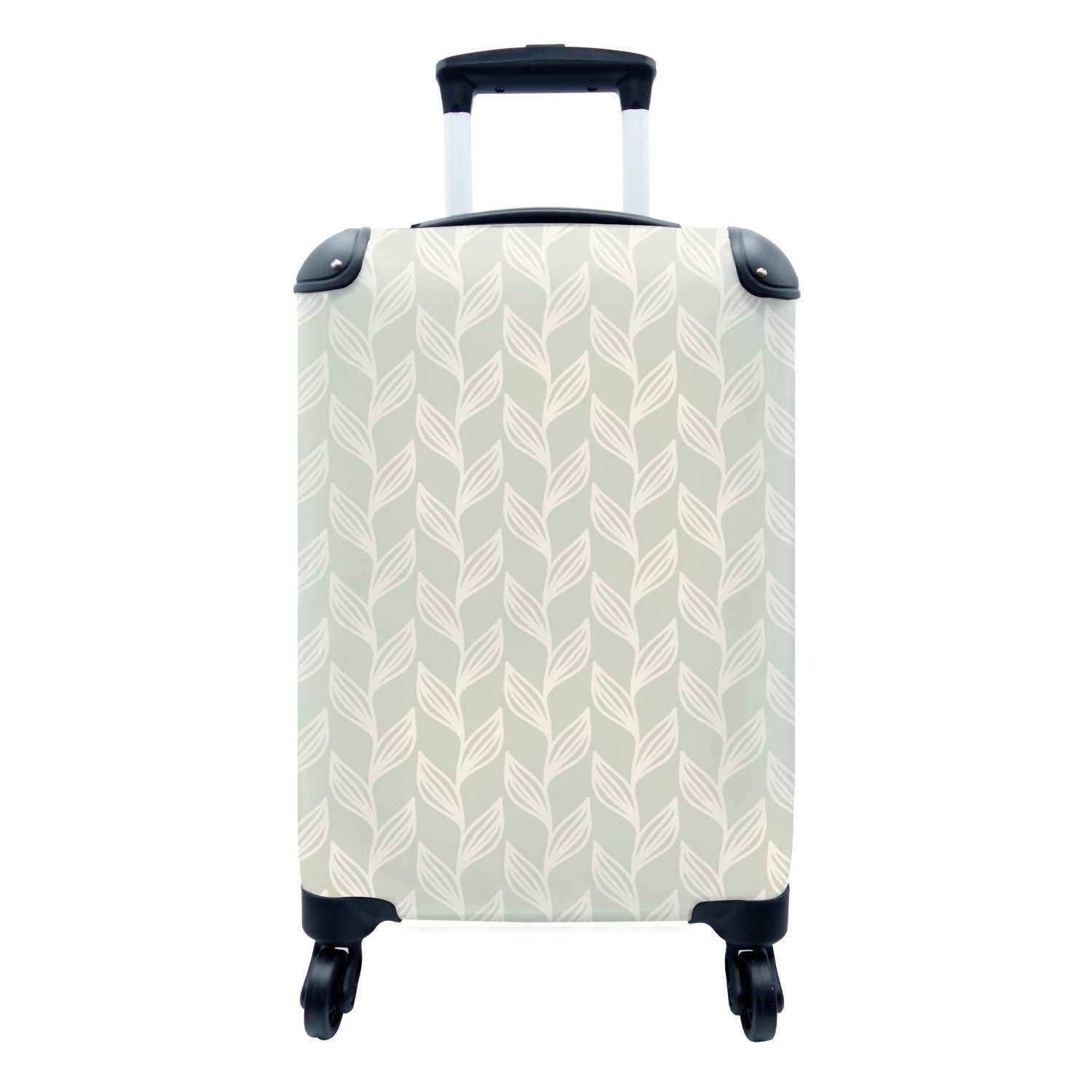MuchoWow Handgepäckkoffer Blätter - Einfach - Muster, 4 Rollen, Reisetasche mit rollen, Handgepäck für Ferien, Trolley, Reisekoffer