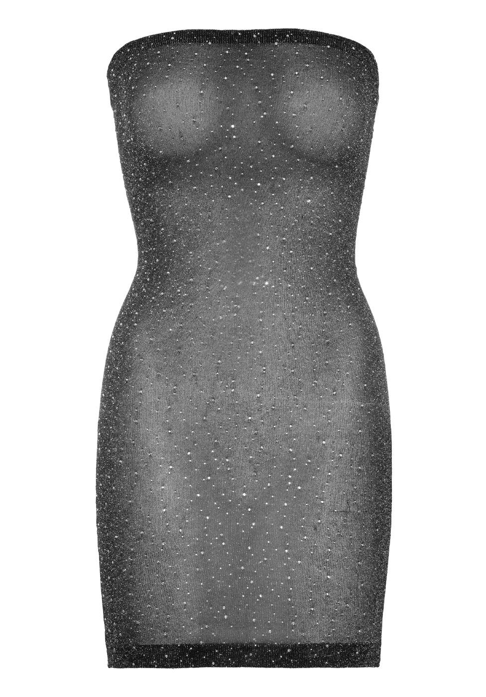 Schmucksteinen Mini-Kleid schwarz - mit Leg Minikleid Avenue