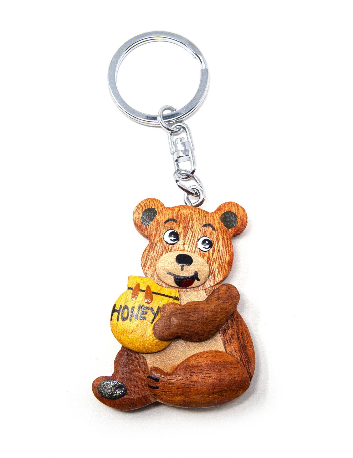 Cornelißen Schlüsselanhänger Schlüsselanhänger aus Holz - Bär mit Honigtopf