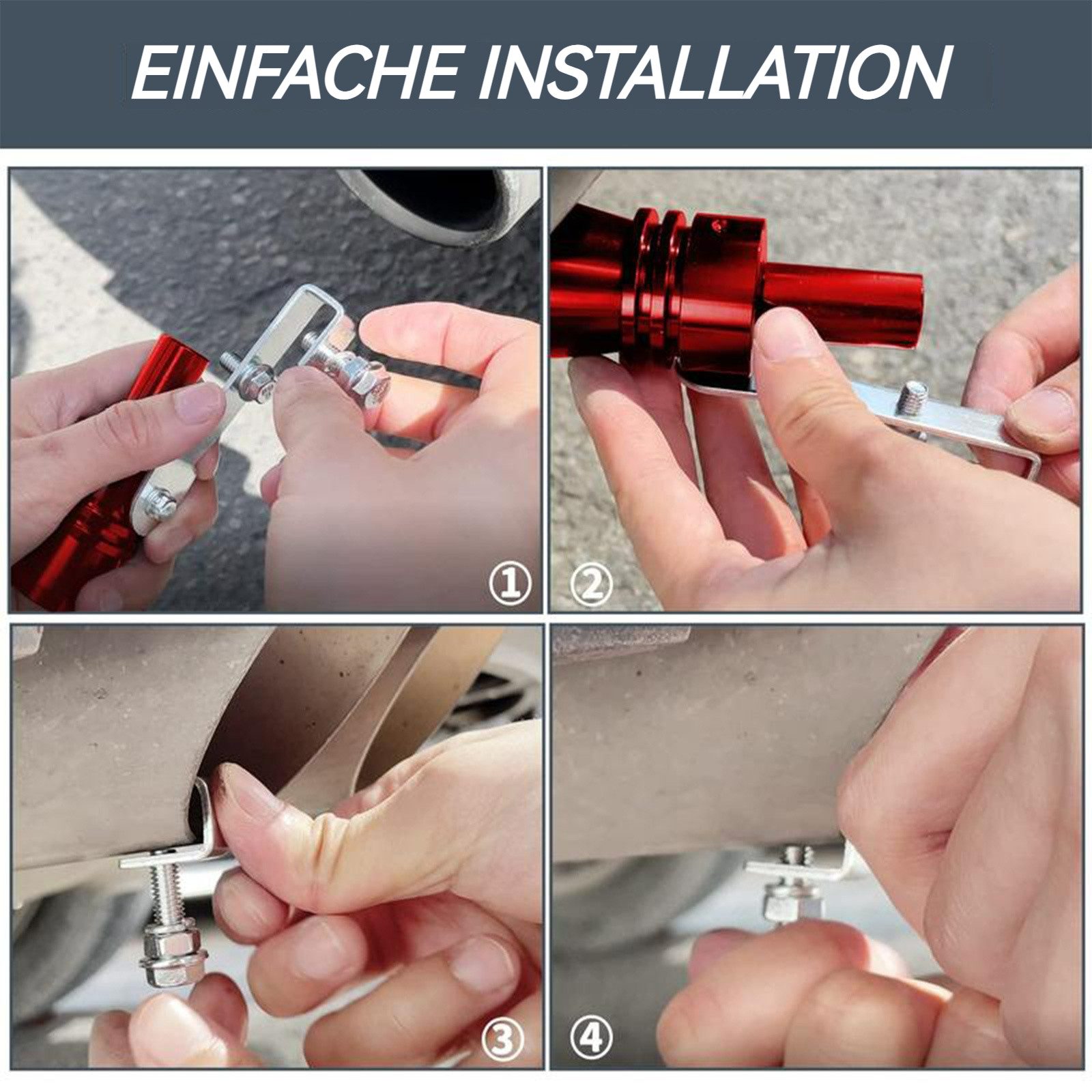 Hikity Trillerpfeife Modifikation des Motorradhecks Pfeife Auspuffrohrpfeife, Rot