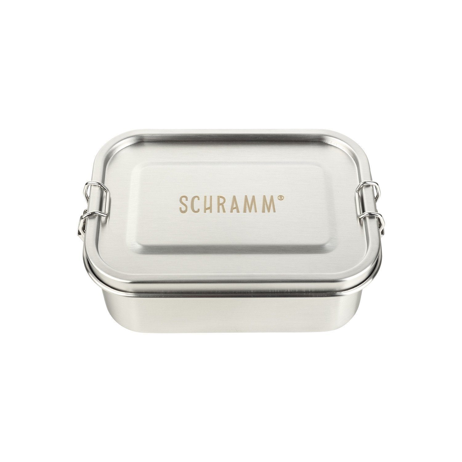 Schramm Lunchbox Schramm® Schnapverschluss 2 Edelstahl Lunchbox oder 1400 mit 2200ml aus 800, Stück wählbar Brotdose inkl. Metalldose Trennwänden 1200, mit Fächern