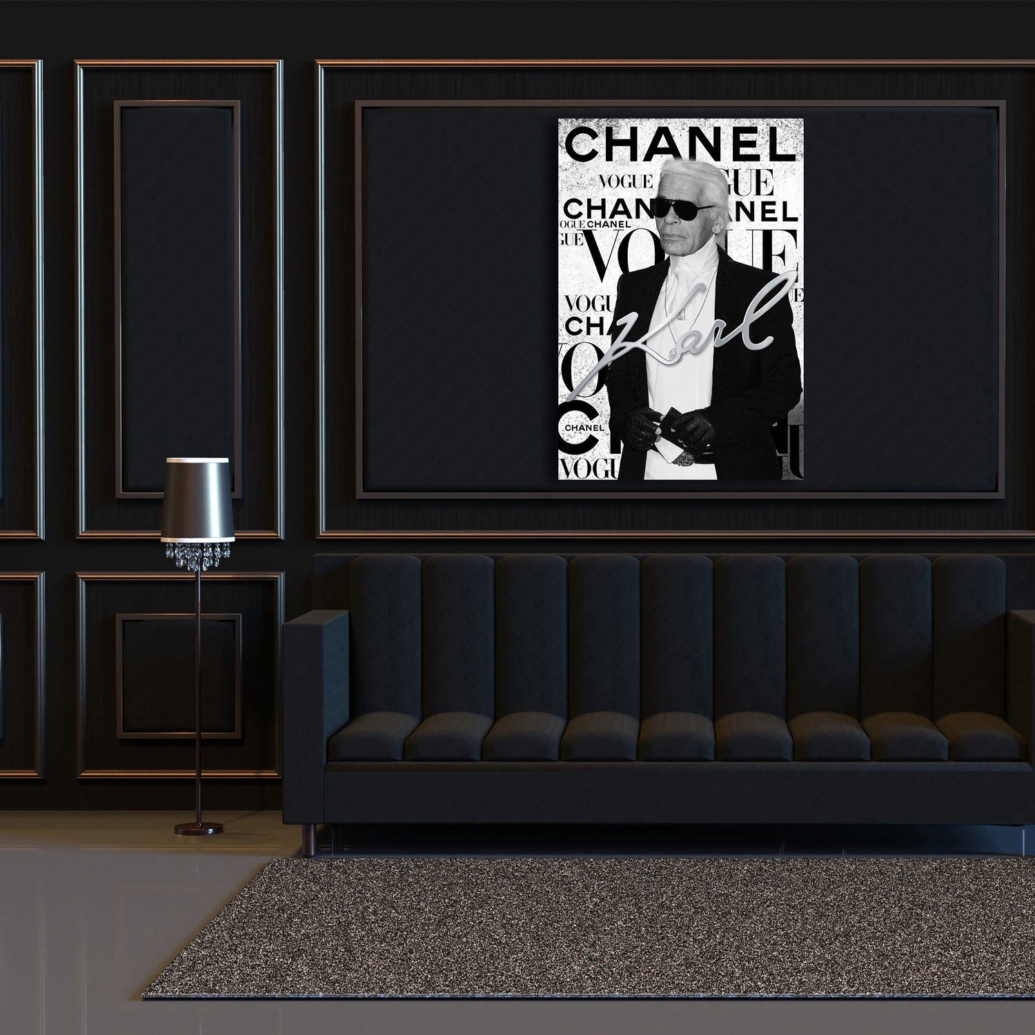 Artedinoi Leinwandbild Karl Pop Art Lifestyle Wandbild Leinwandbild Deko Kunst XL, Karl Lagerfeld, Porträt