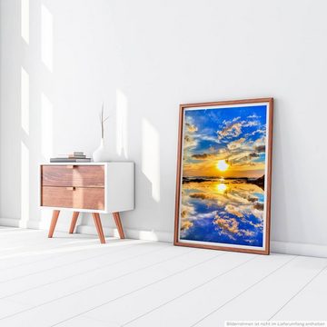 Sinus Art Poster Landschaftsfotografie 60x90cm Poster Leuchtend blauer Wolkenhimmel