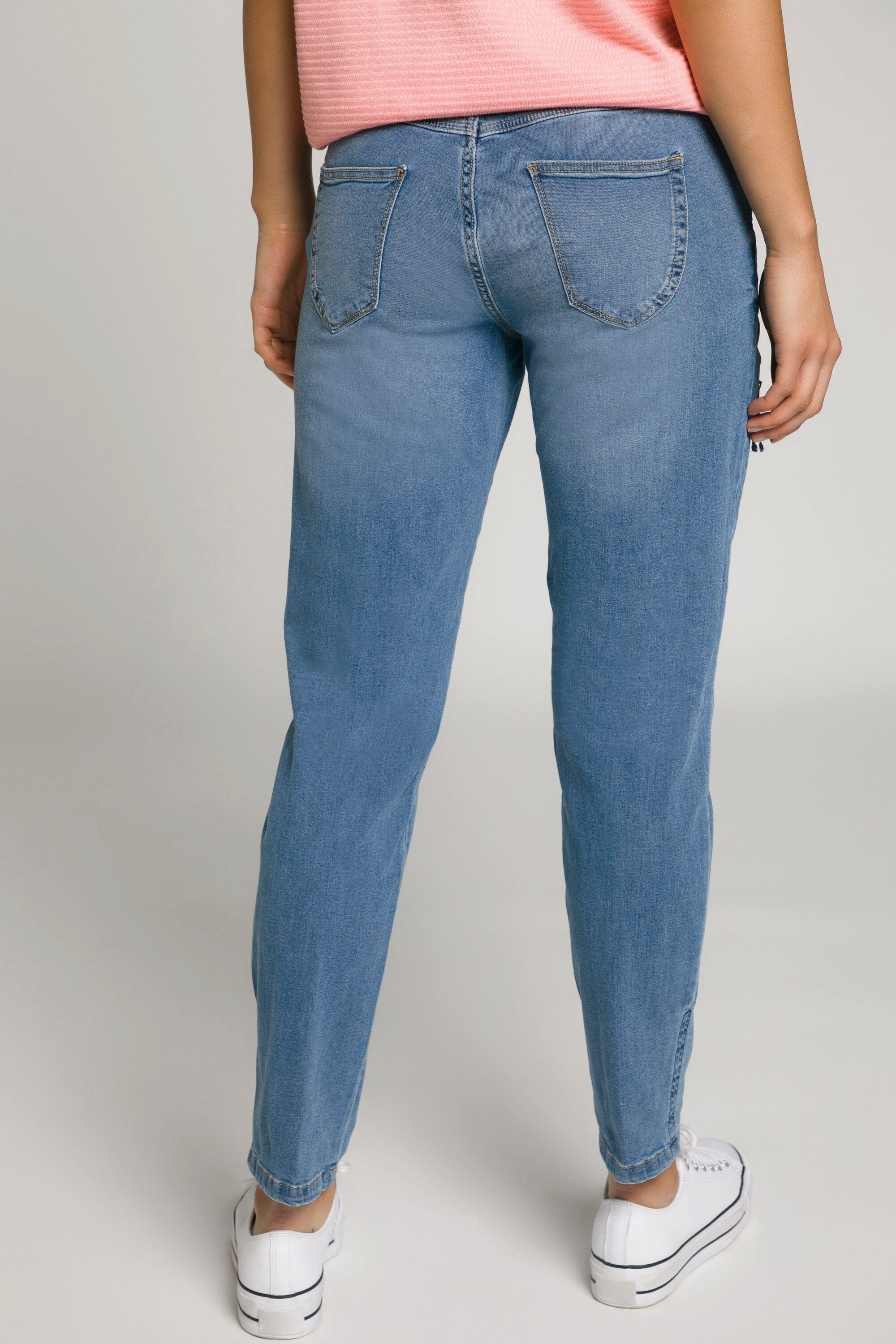 Gina Laura 5-Pocket-Jeans 7/8-Cargo-Jeans Tina Biobaumwolle Zipptasche