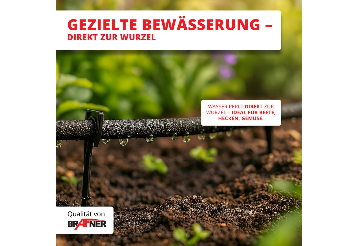 Thumbnail - Grafner Bewässerungsschlauch Bewässerungsschlauch 30m mit Perlfunktion Perlregner Perlschlauch, Wasserersparnis bis zu 7...