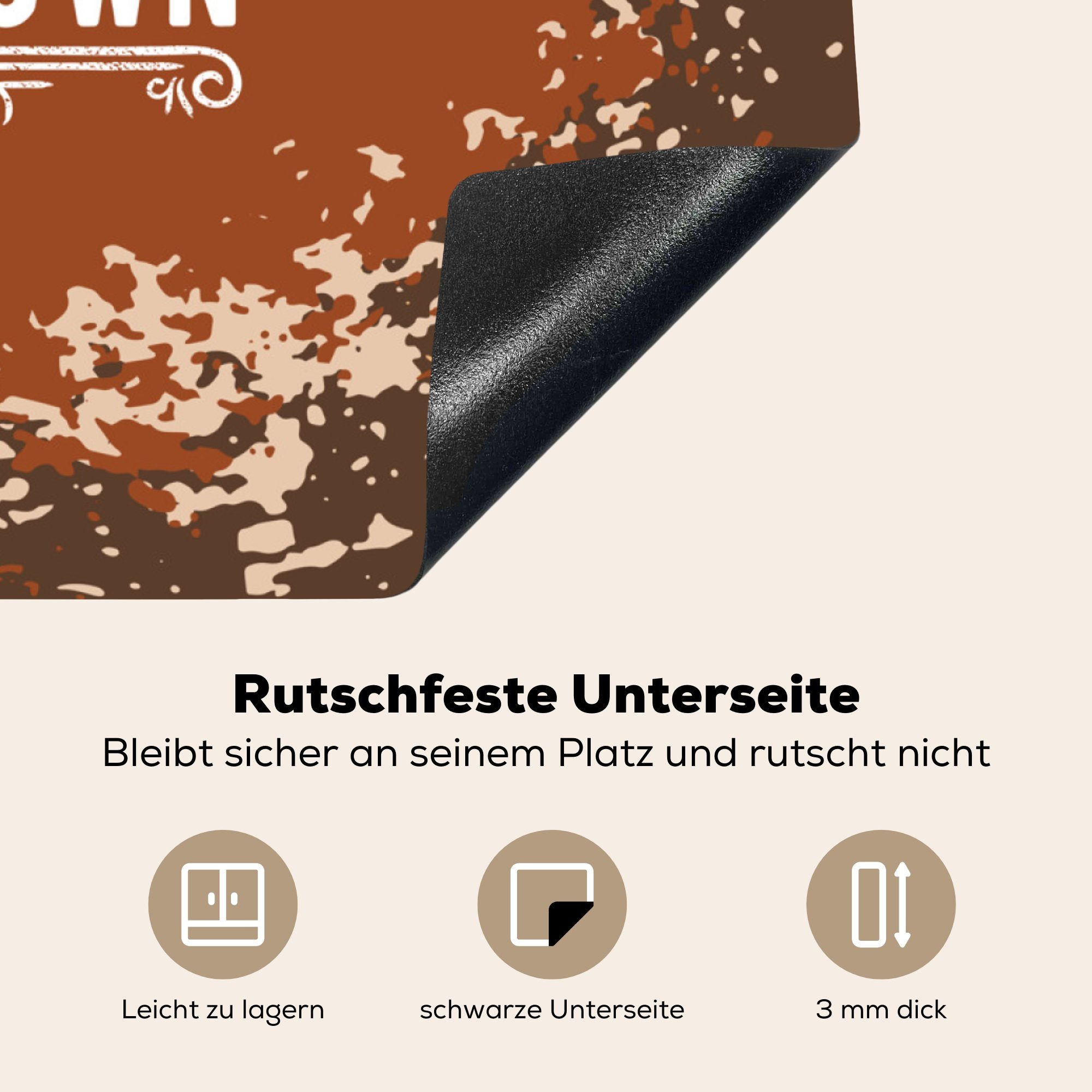 Hirsch Vinyl, Design, cm, Jahrgang - für Arbeitsplatte 78x78 MuchoWow Herdblende-/Abdeckplatte - küche (1 Ceranfeldabdeckung, tlg),