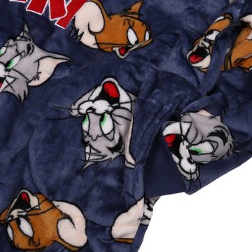 Sarcia.eu Morgenmantel Tom und Jerry Damen-Sweatshirt/Bademantel mit Kapuze, dunkelblau M-L
