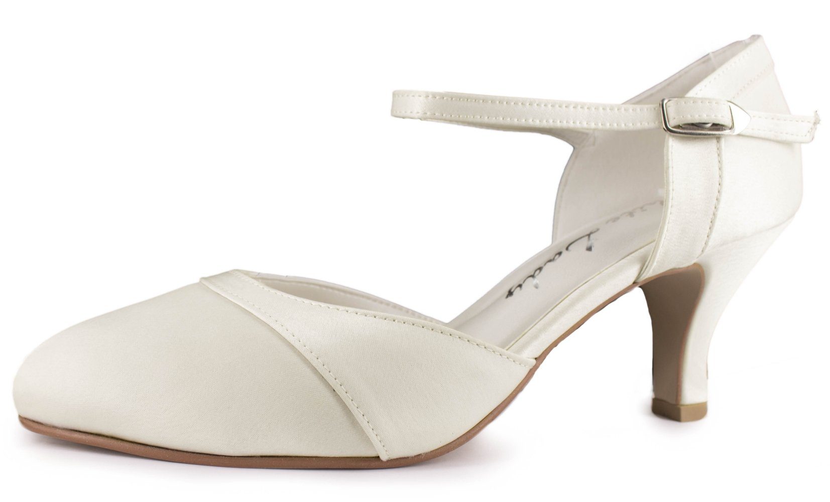701 elfenbein - Satin Brautschuhe Slingpumps
