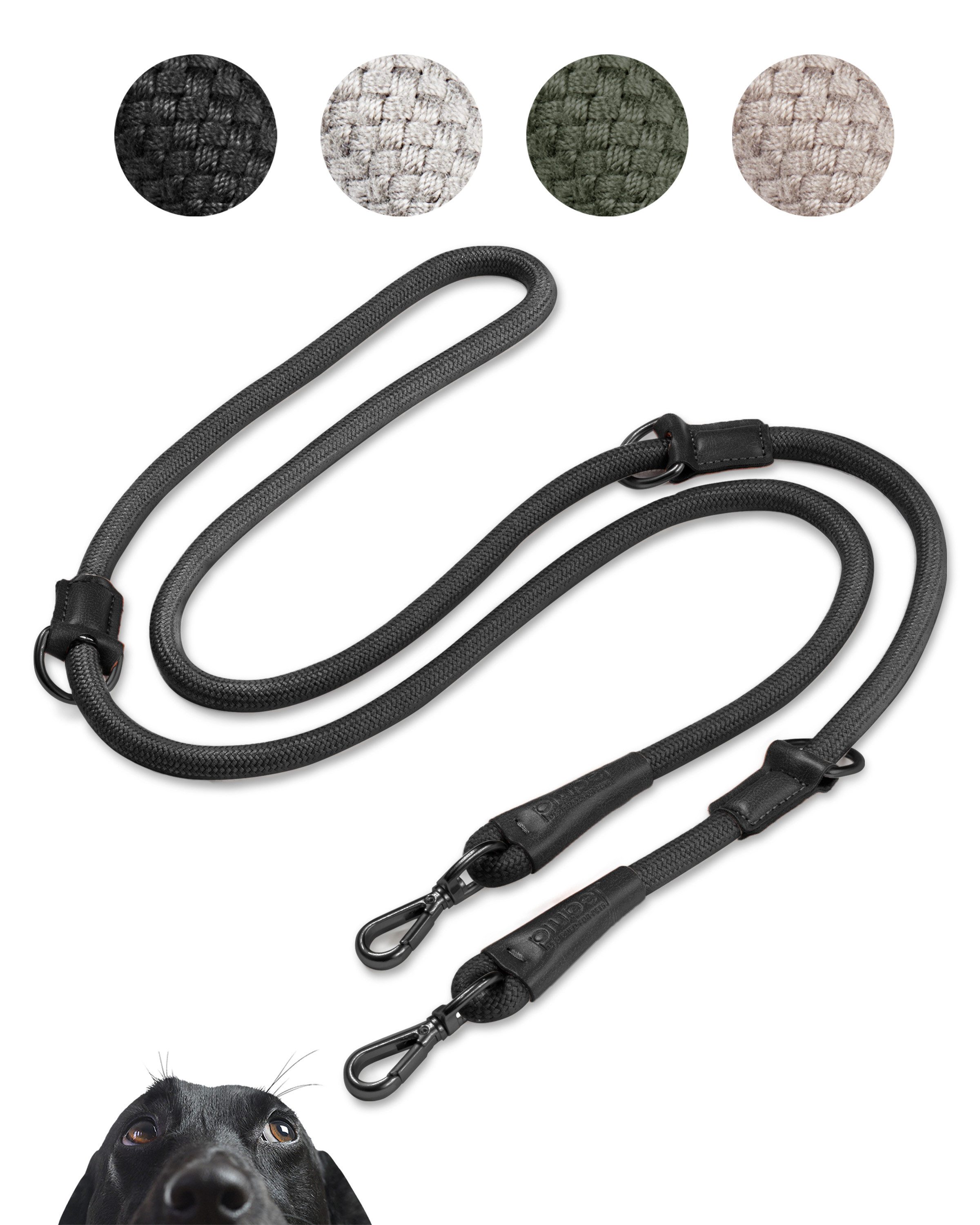 Hundeleine Hundeleine 2m, 3-Fach Längenverstellbar, Große & Kleine Hunde