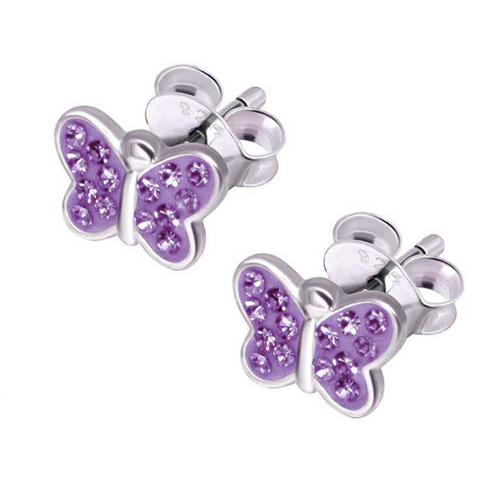 schmuck23 Paar Ohrstecker Kinder Ohrringe Schmetterling 925 Silber, Schmuck für Kinder Damen und Mädchen