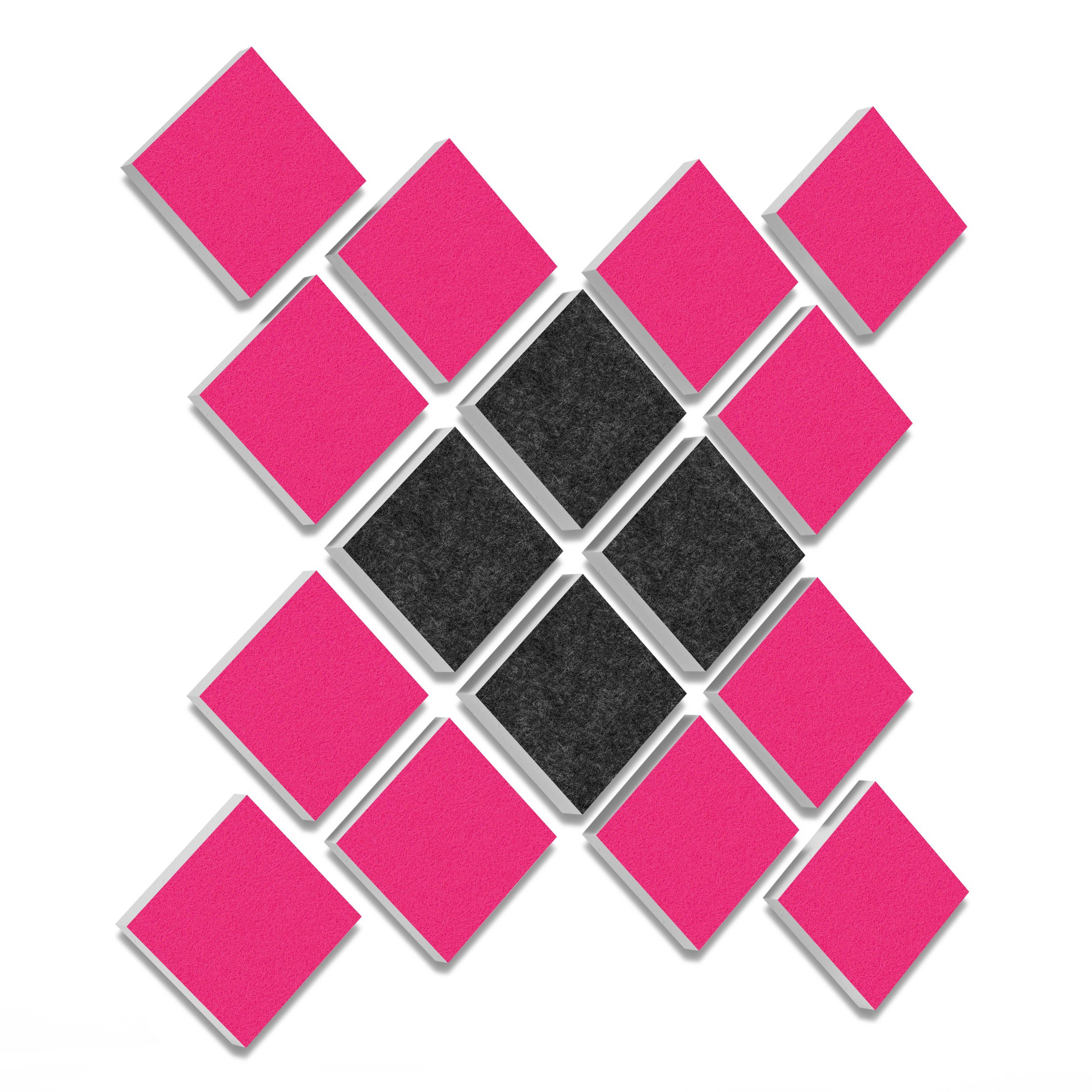 platino24 Schallschutzpaneel 16 Elemente 3D-Set Colore Quadrat 27,5 x 27,5 cm Multicolore