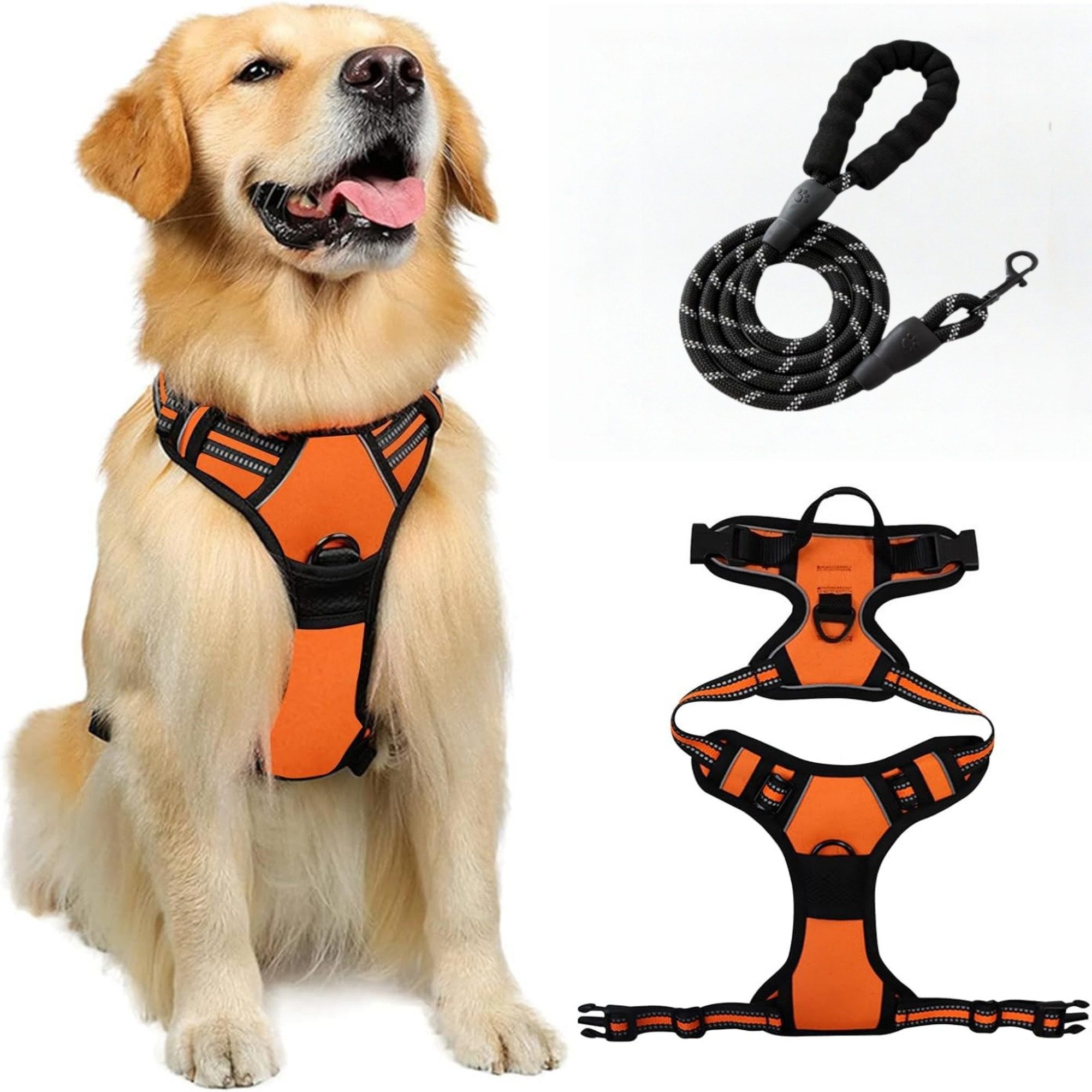 Forrlite Hunde-Geschirr Hundegeschirr Grosse Hunde, Anti Zug Hundegeschirr