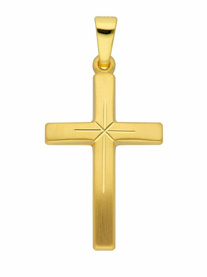 Adelia´s Kettenanhänger 333 Gold Kreuz Anhänger, Goldschmuck für Damen &  Herren, Maße - Breite 14,5 mm - Höhe 21,7 mm