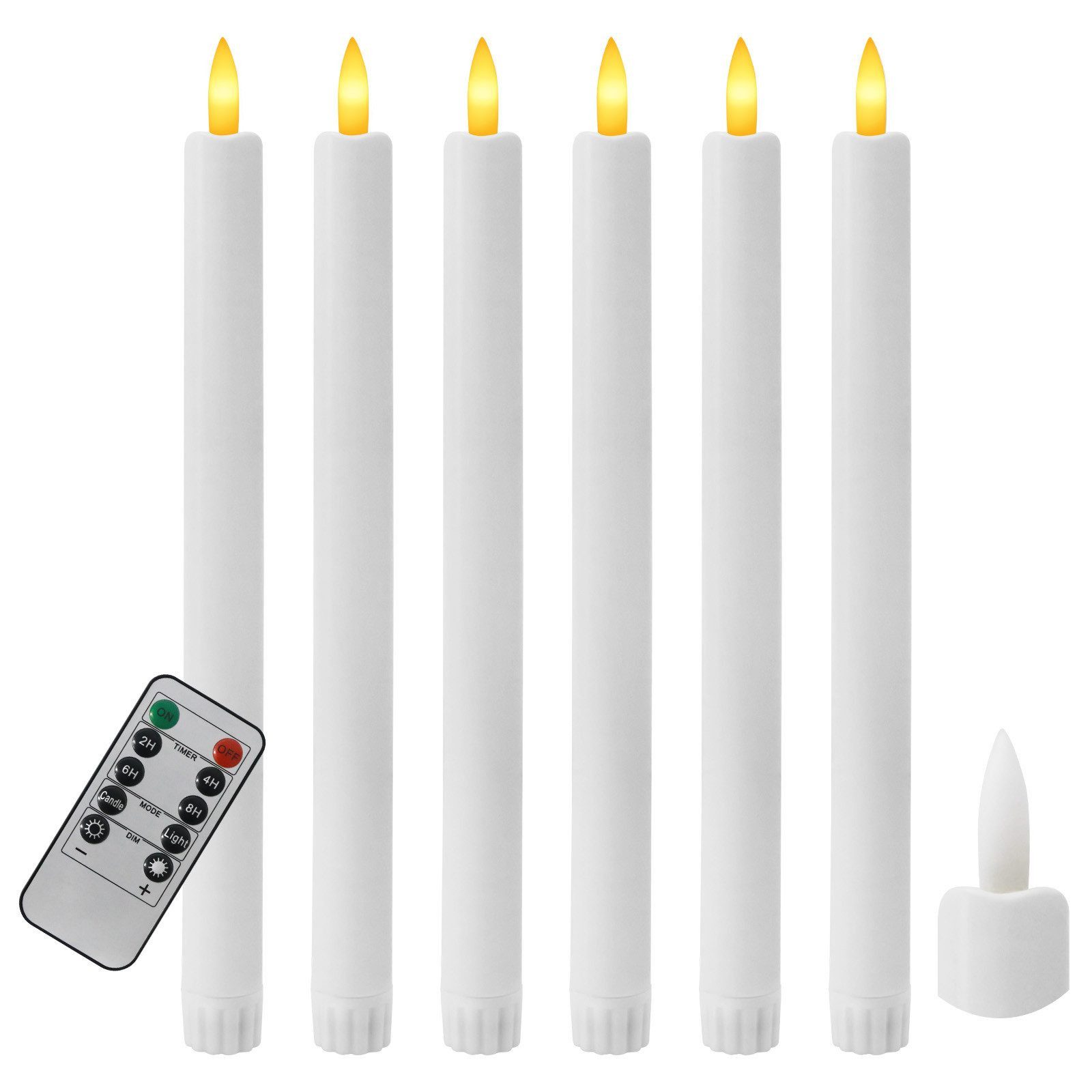 OZAVO LED-Kerze 12pcs LED Weihnachten Kerzen mit Fernbedienung und timer,weiß, 2 Modi, flackernde Kerzen für Hochzeiten, Partys, Festivals