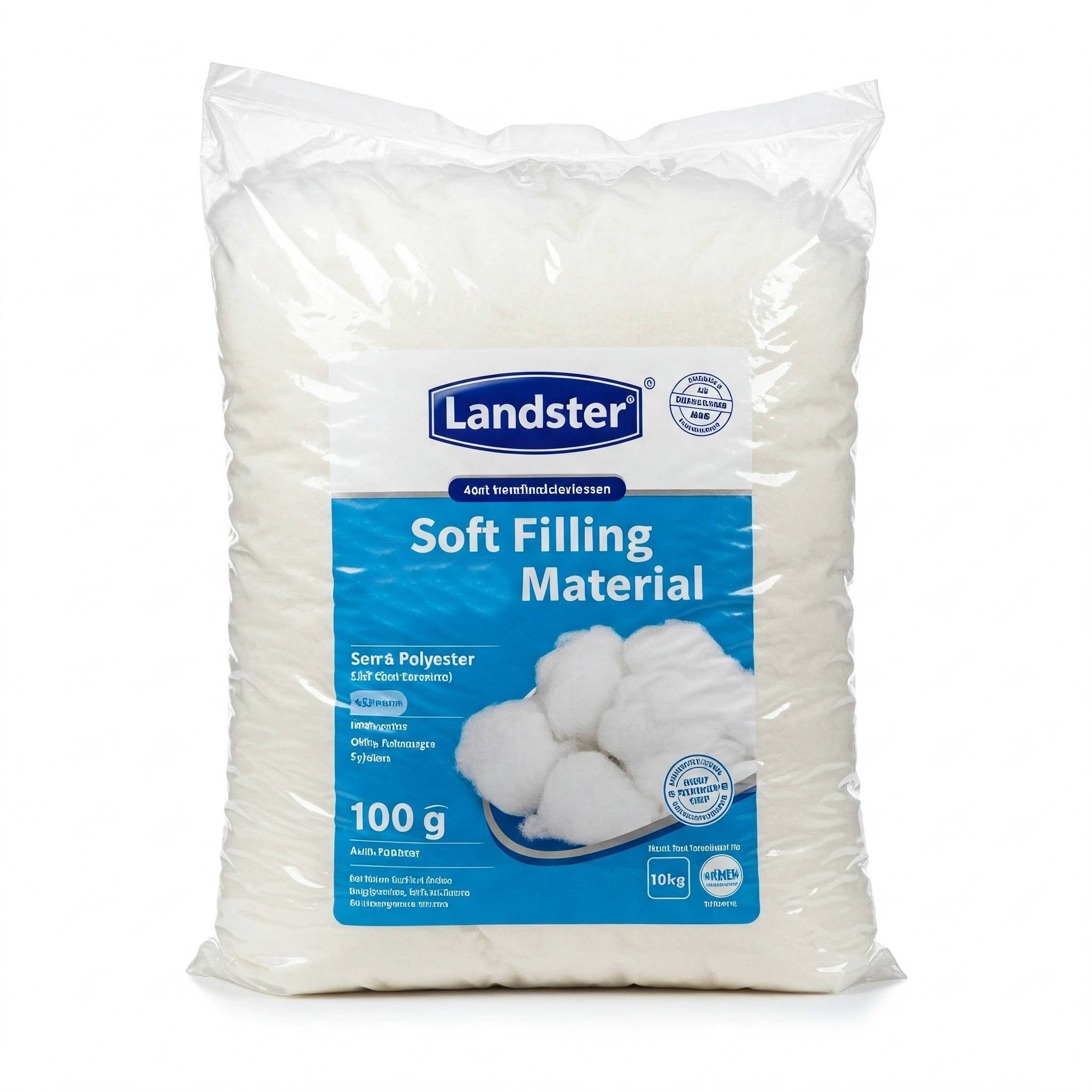Landster Подушкиfüllung Watte Füllwatte Bastelwatte Подушкиfüllung Füllmaterial hochflauschig, Füllwatte für Kuscheltiere, Füllmaterial, Waschbar bis 95 Grad