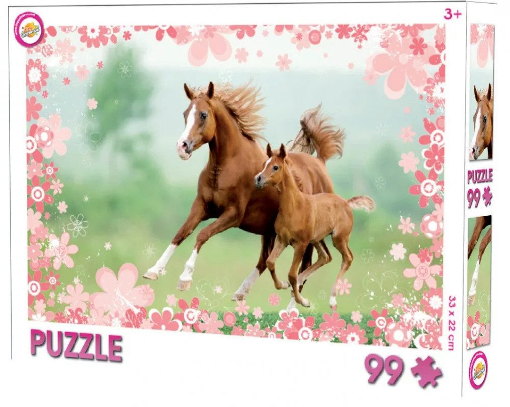 Tinisu Puzzle Pony Pferde Kinder Puzzle mit 99 Teilen, Puzzleteile